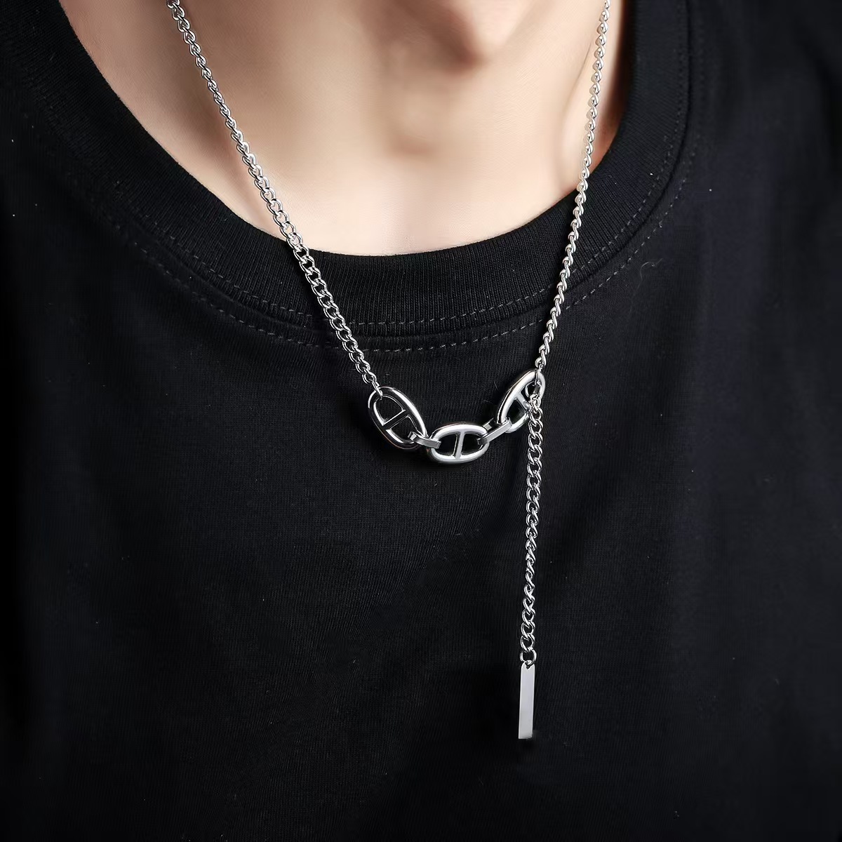 IMI Personalized Tassel Stainless Steel Collar Necklace
