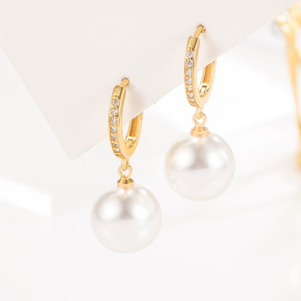Elegant White Pearl Earrings