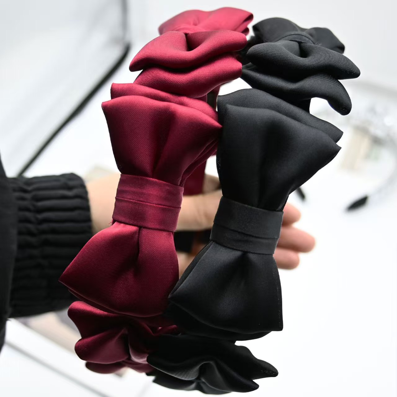 Retro Black Bow Headband