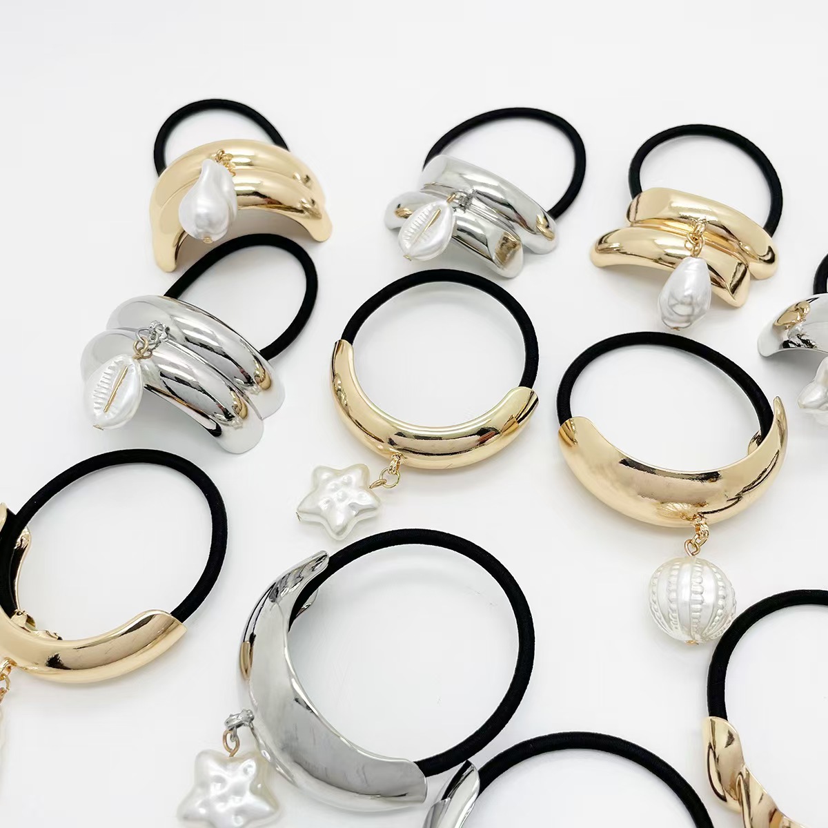 Alloy Semi-Circular Hair Ring Rubber Band