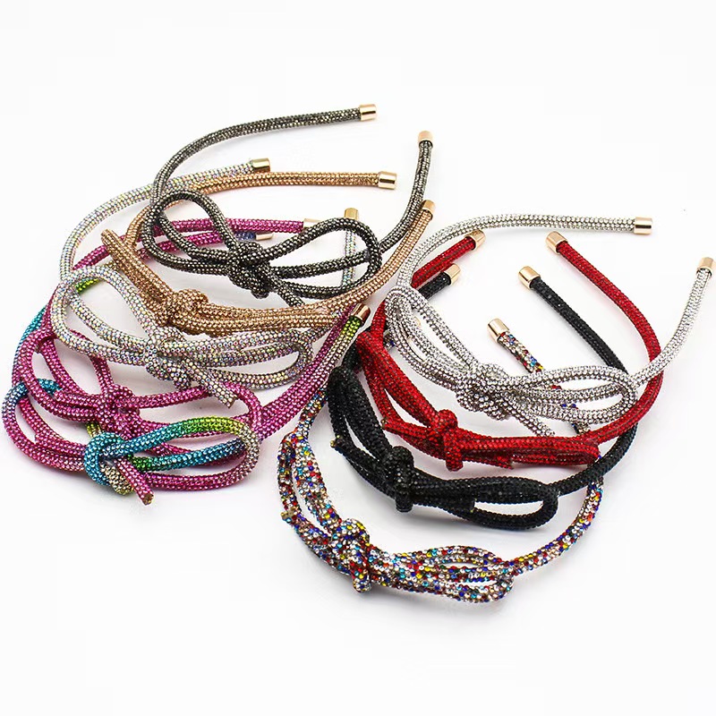 European and American Super Flash Diamond Knotting Headband