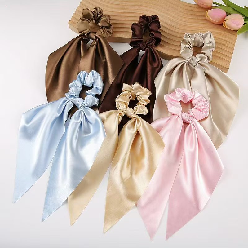 European and American Solid Color Knotted Satin Headband