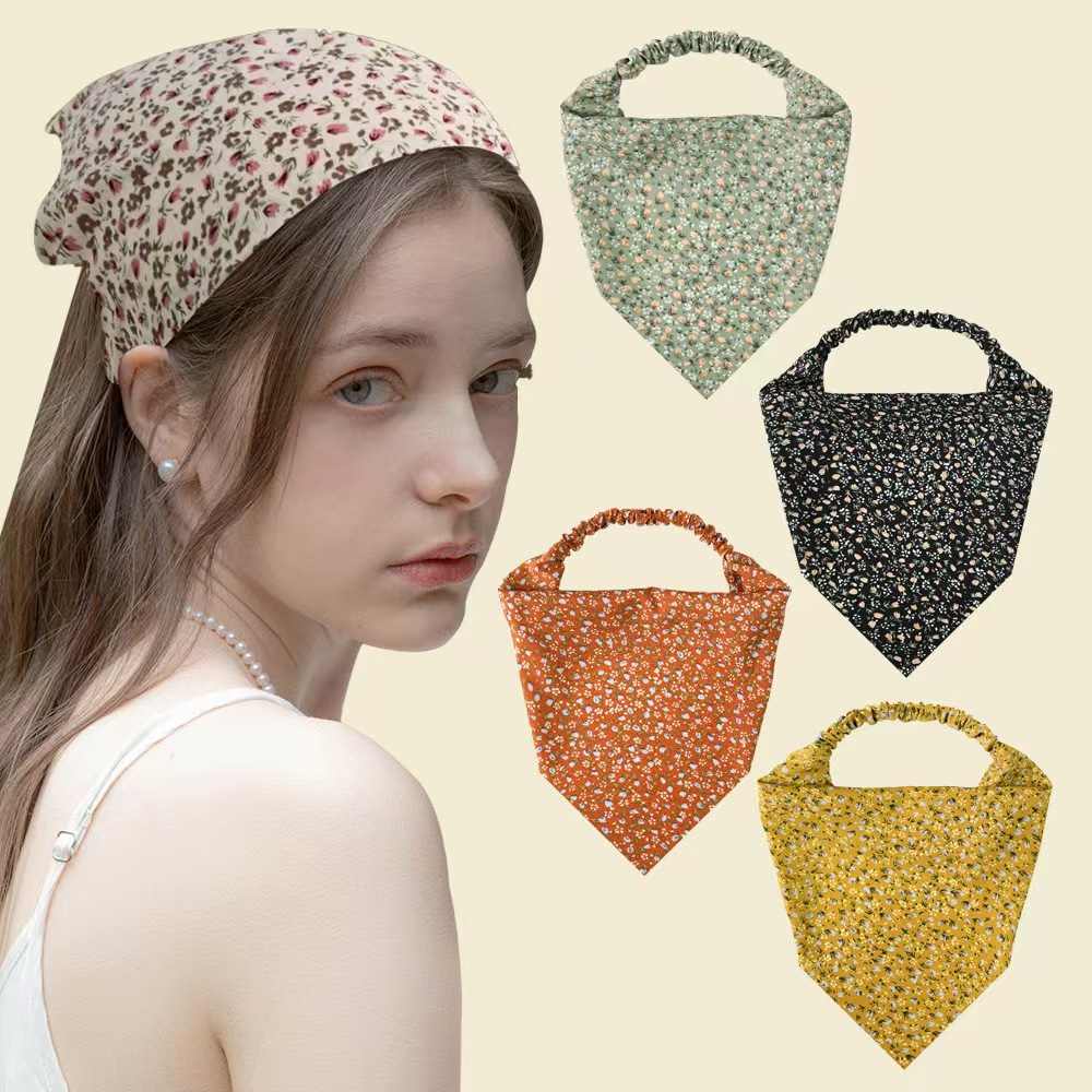 European and American New Floral Countryside Elastic Headband Daisy Scarf