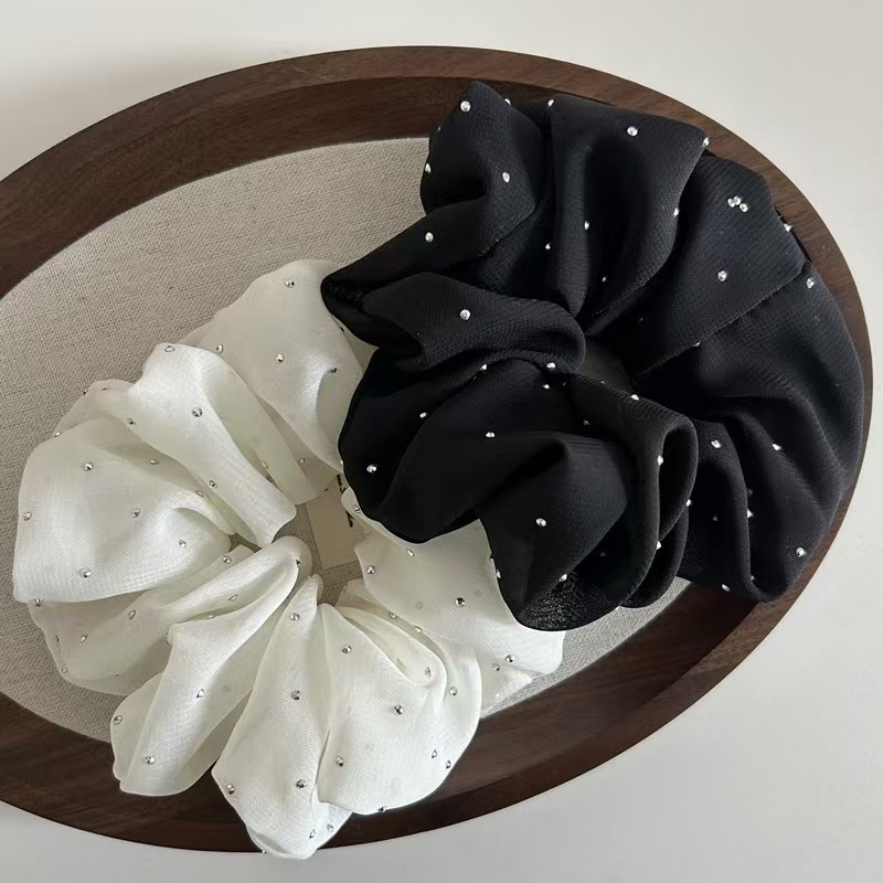 Korean Style Light Gauze Diamond Studded Large Intestine Headband