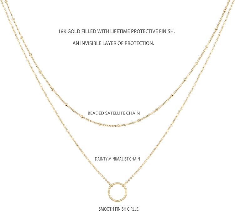 Amie Layered Heart Necklace - 18K Gold-Plated
