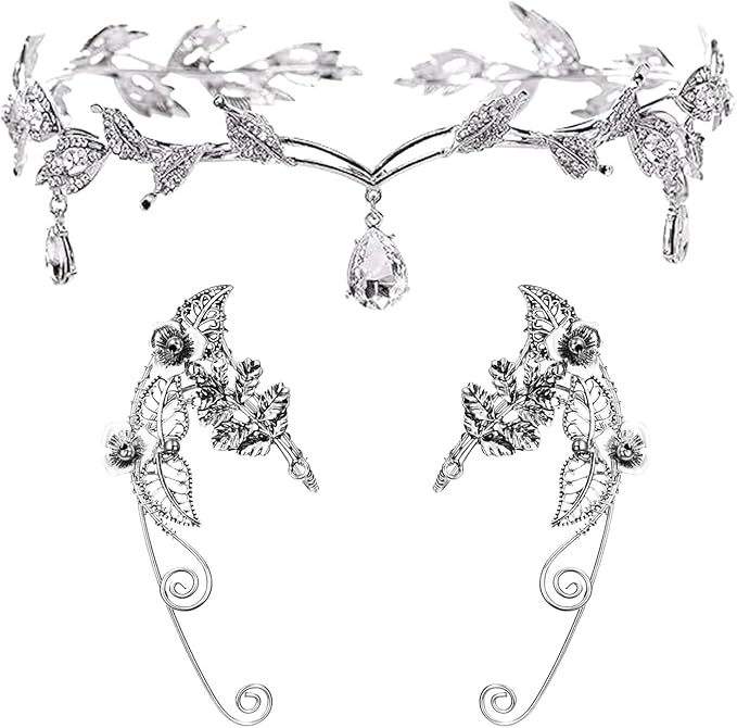 Amie Silver Elf Crown Elf Earrings