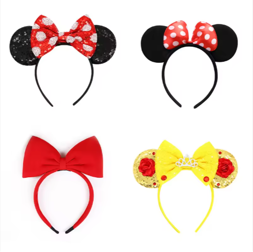 Princess Red Bow Hair Clip Headband for Children