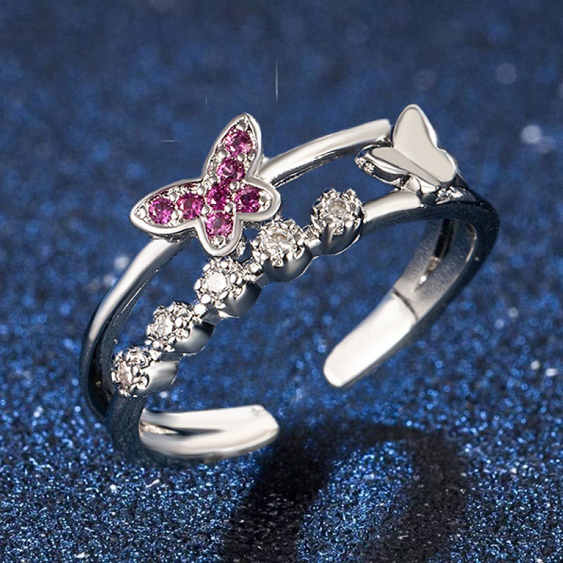 Women's Double Layer Butterfly Ring