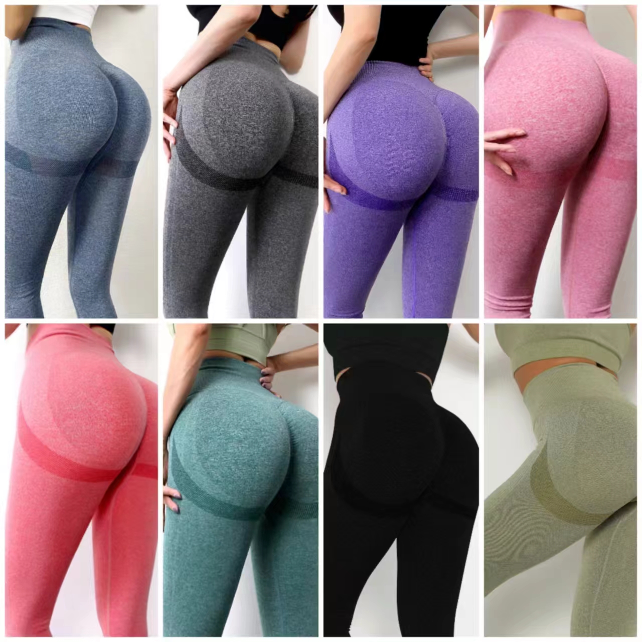 Women's High Waist Seamless Scrunch Yoga Leggings