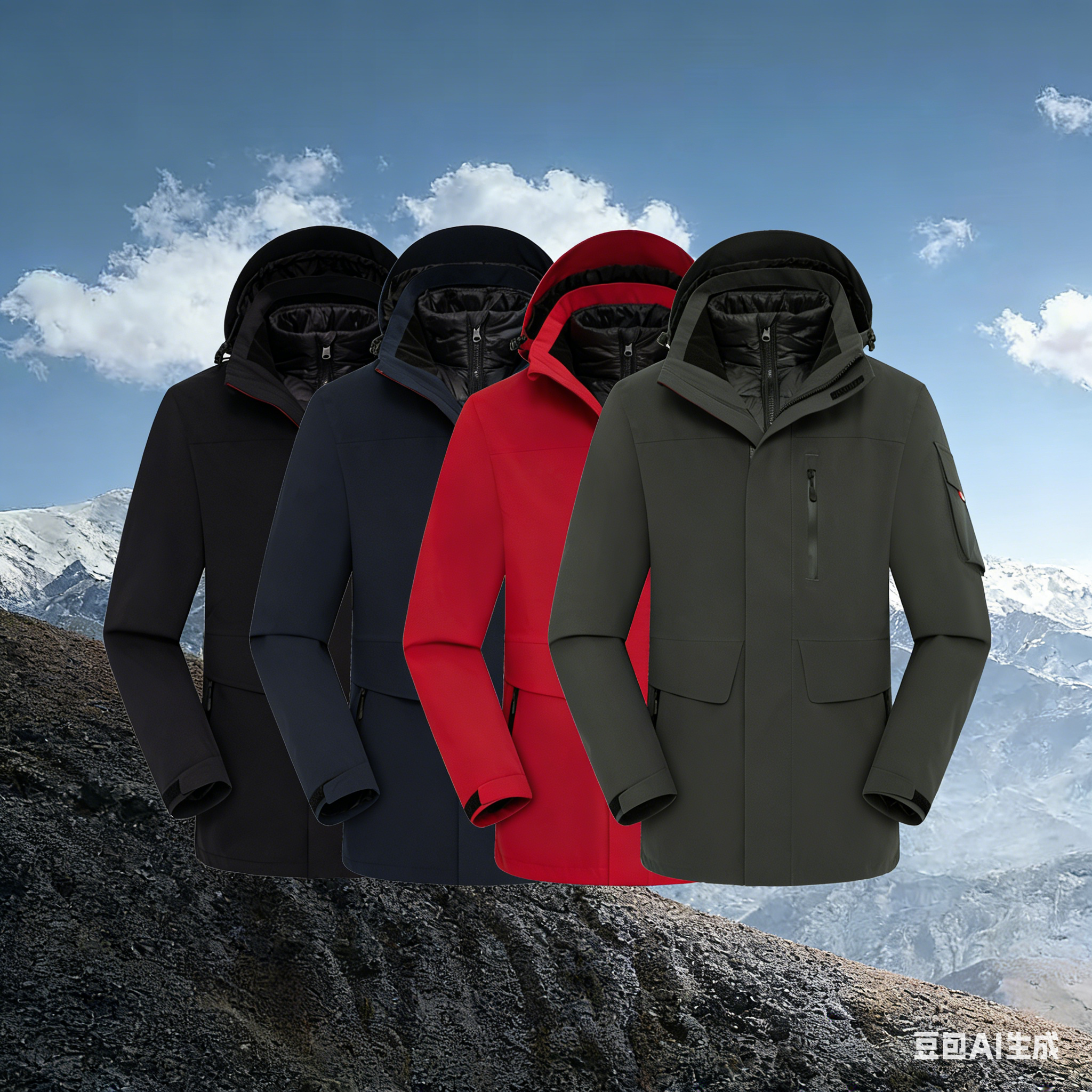 Waterproof Windbreaker Jacket with Adjustable Hood and Multiple Pockets