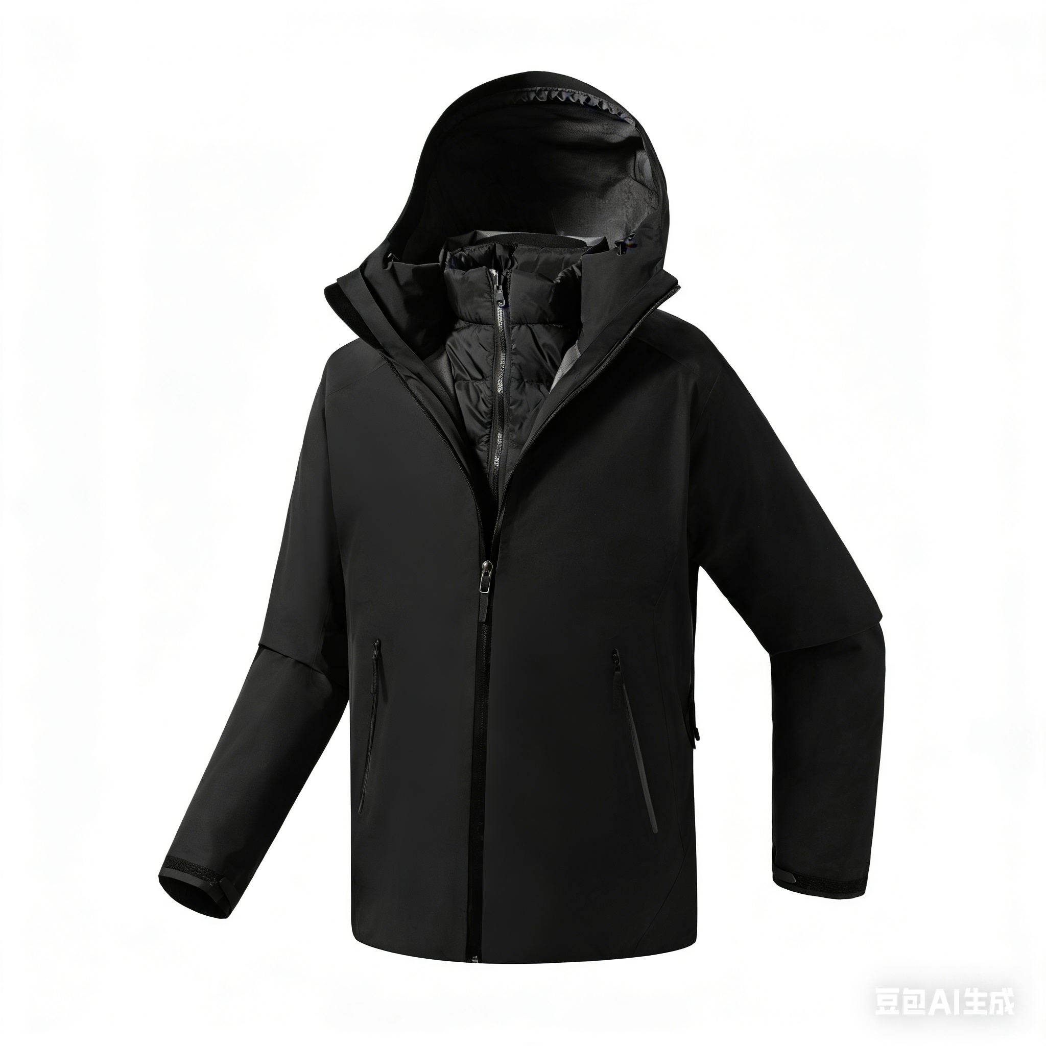 Waterproof Windbreaker Jacket with Adjustable Hood and Multiple Pockets