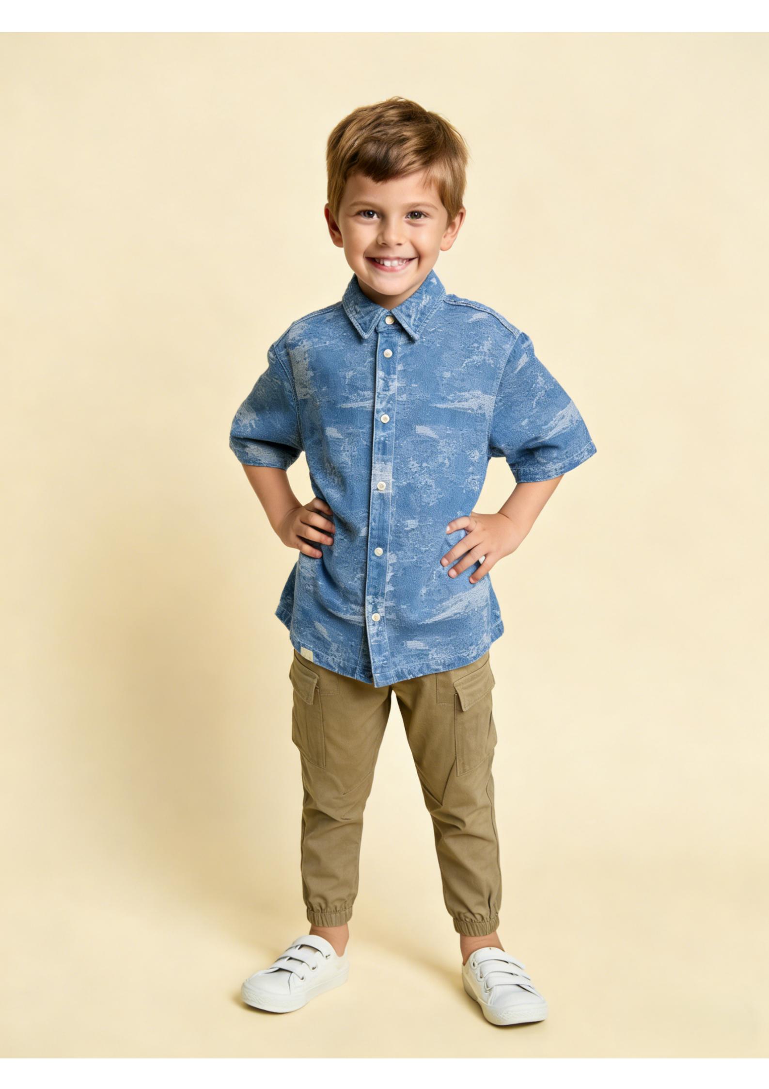 Kids' Casual Cotton & Denim Shirts with Pockets