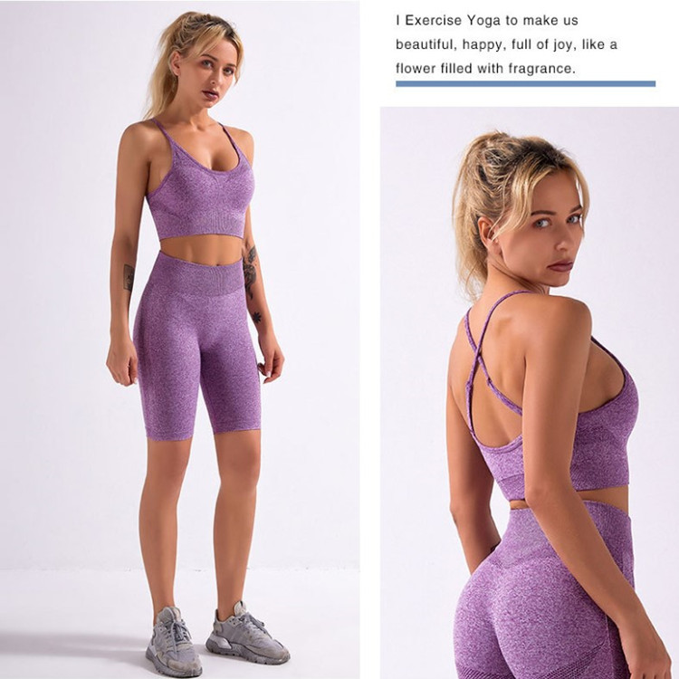 Two-Piece Knitted Seamless Sports Yoga Set