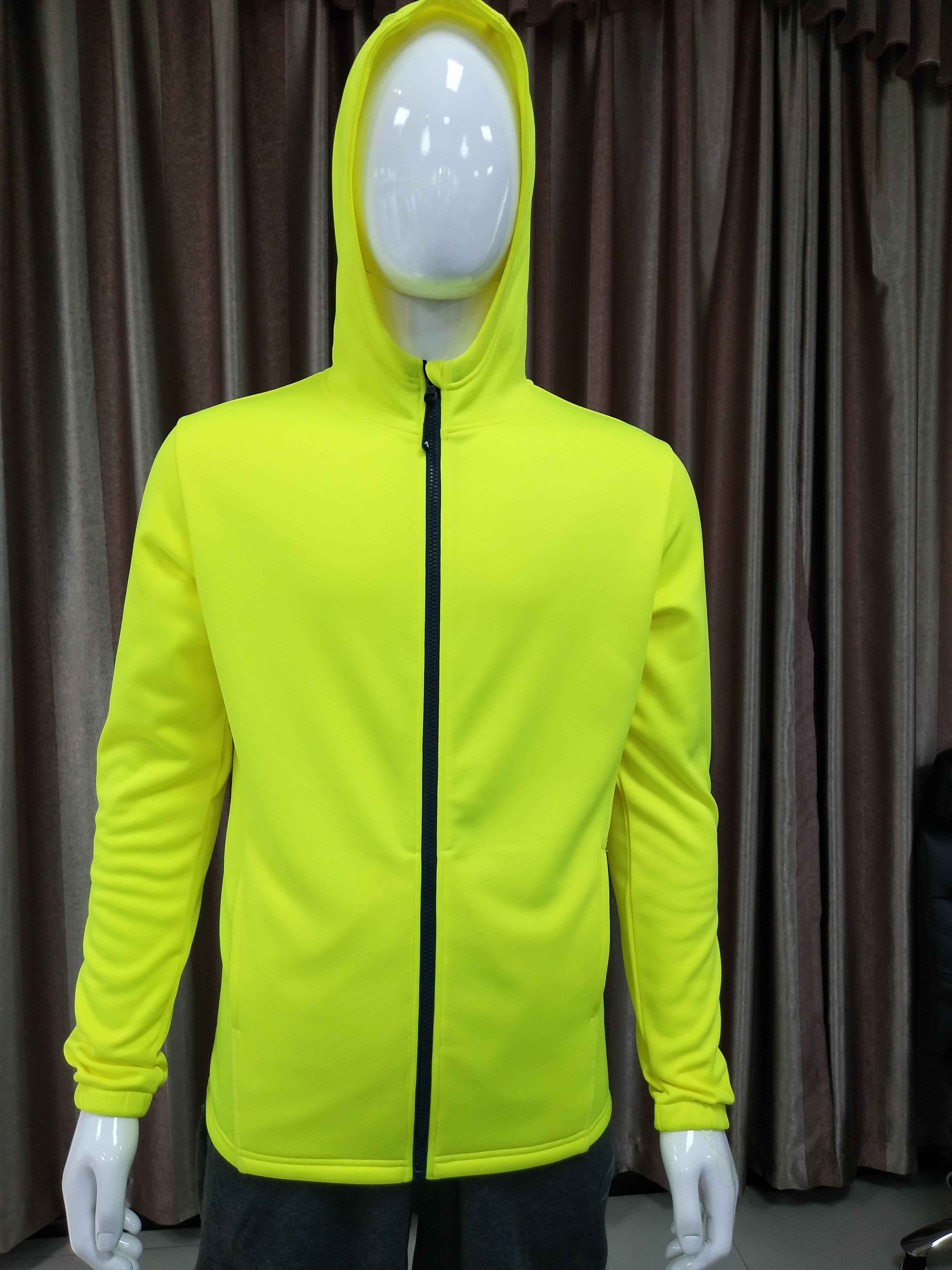 Fluorescent Yellow Sanitation Uniform Hoodie with Zipper