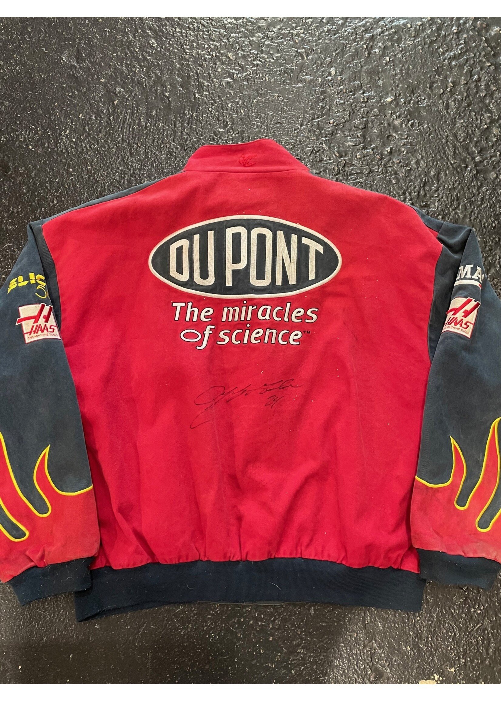 Vintage Workwear Jacket with Multi Embroidery and Double Layer