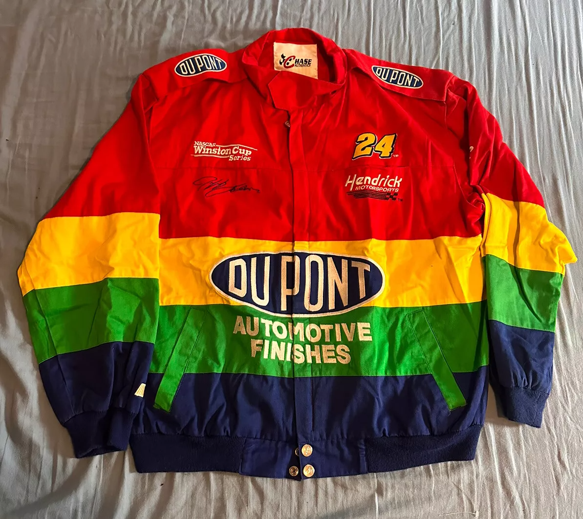 Vintage Workwear Jacket with Multi Embroidery and Double Layer
