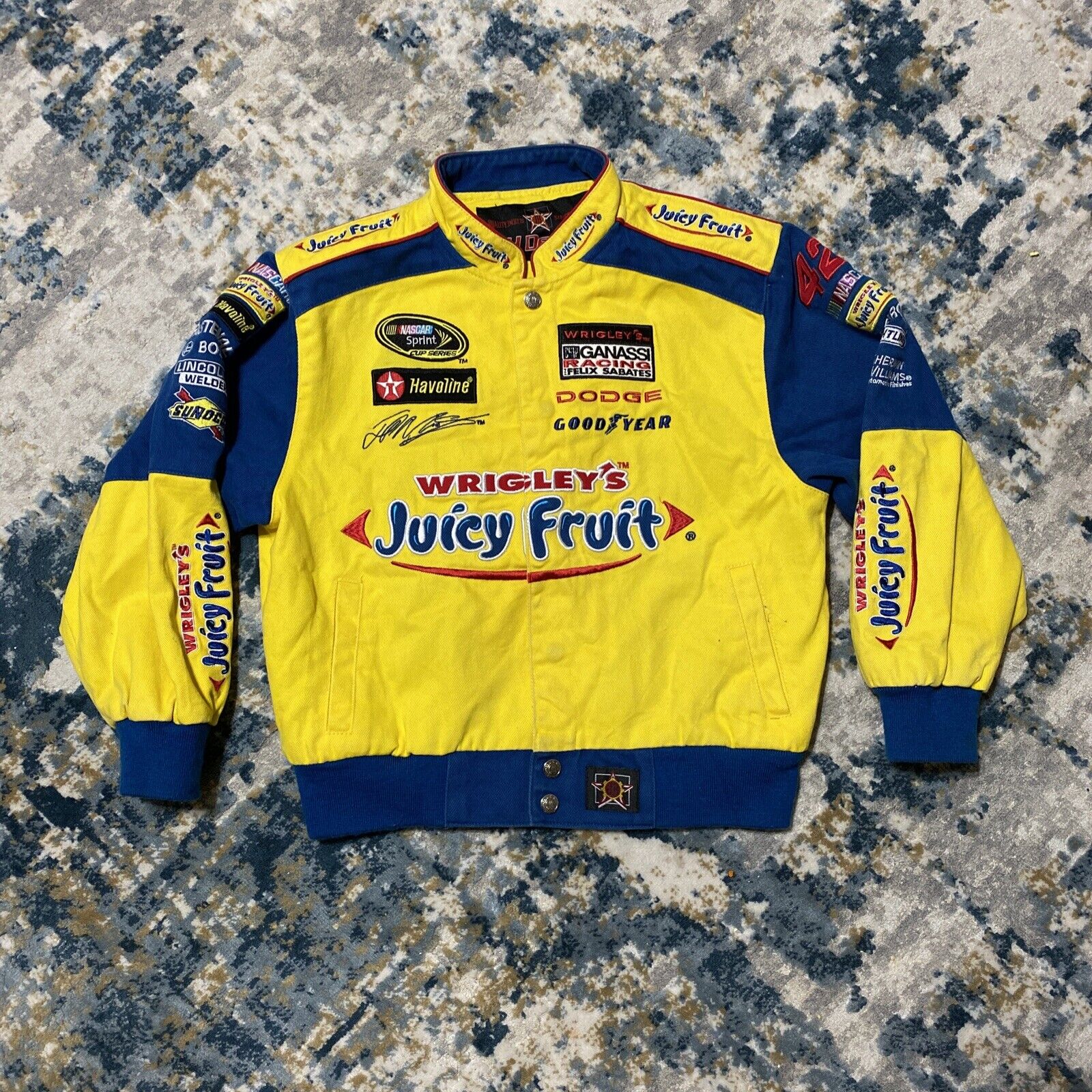 Custom Vintage Washed Racing Jacket with Multiple Patterns