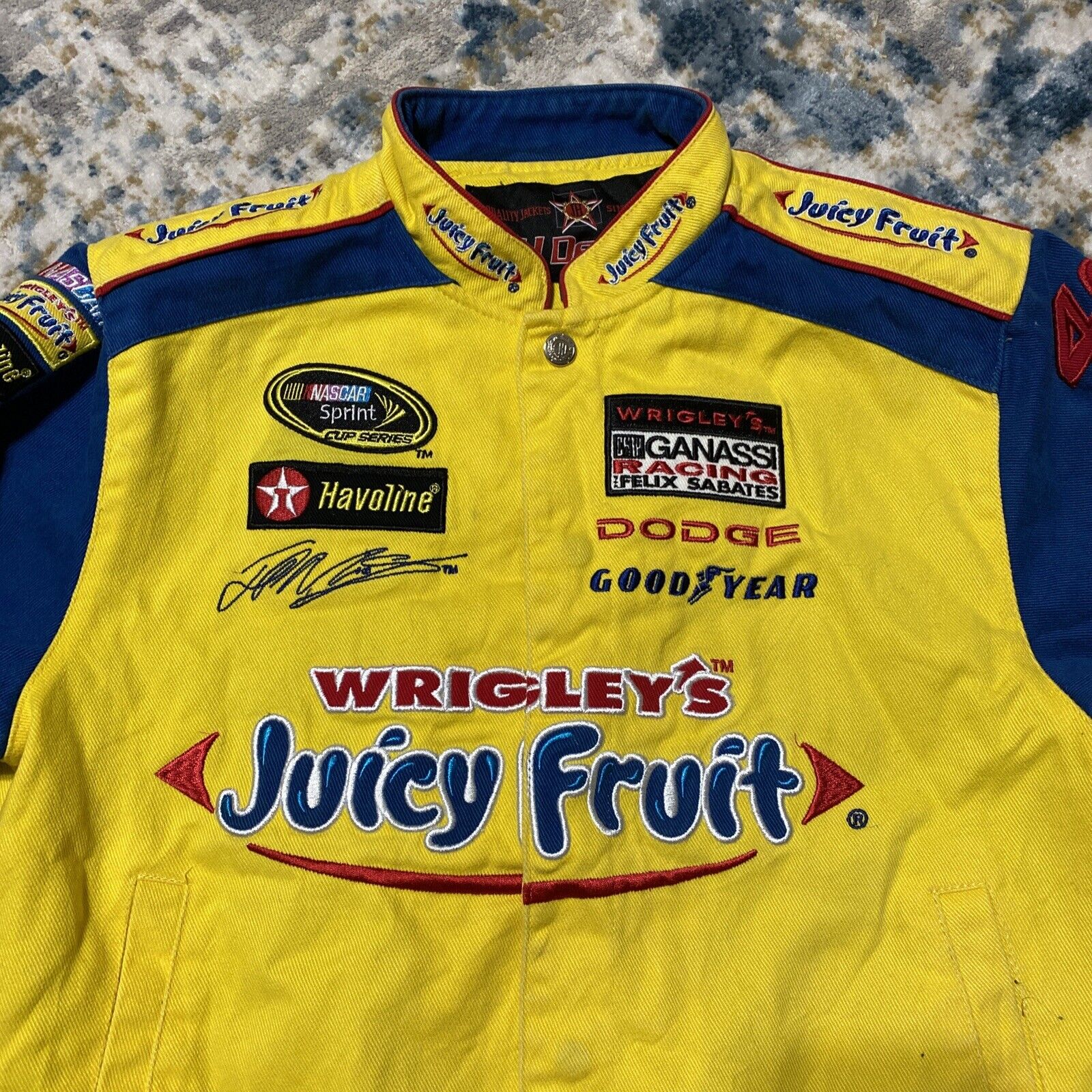 Custom Vintage Washed Racing Jacket with Multiple Patterns