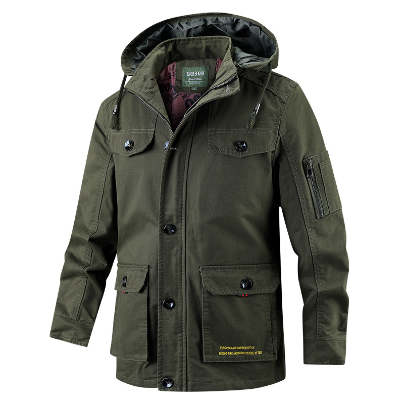 Custom Men's Warm Winter Casual Padded Hooded Outdoor Jacket