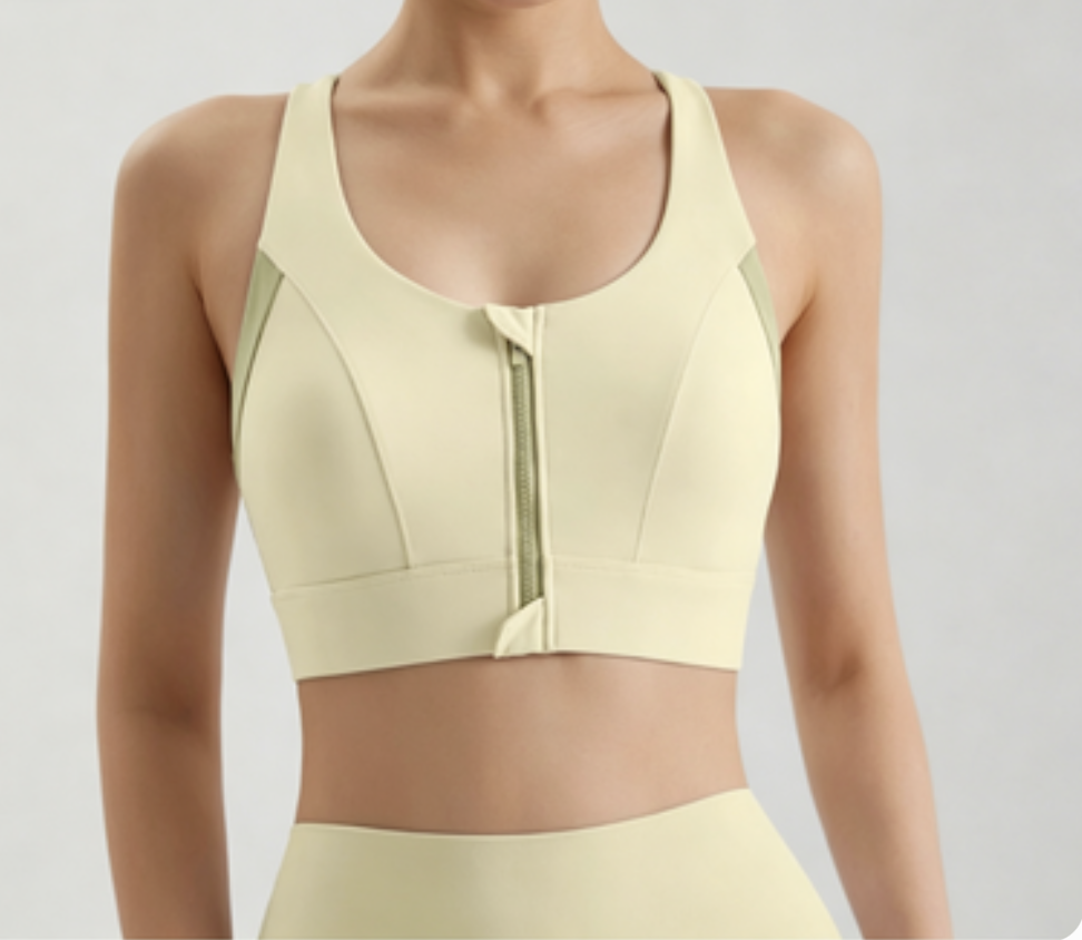 Zip-Up Yoga Bra