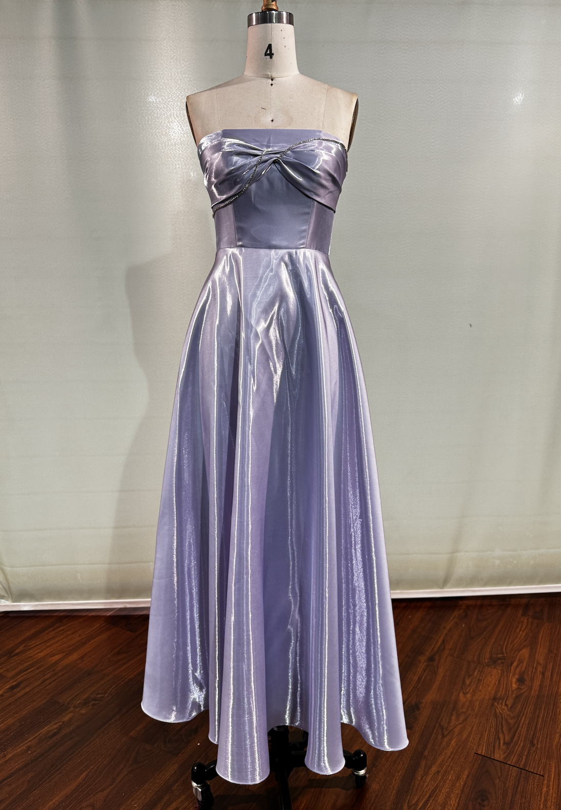Purple A-line Dress with Chain Detail
