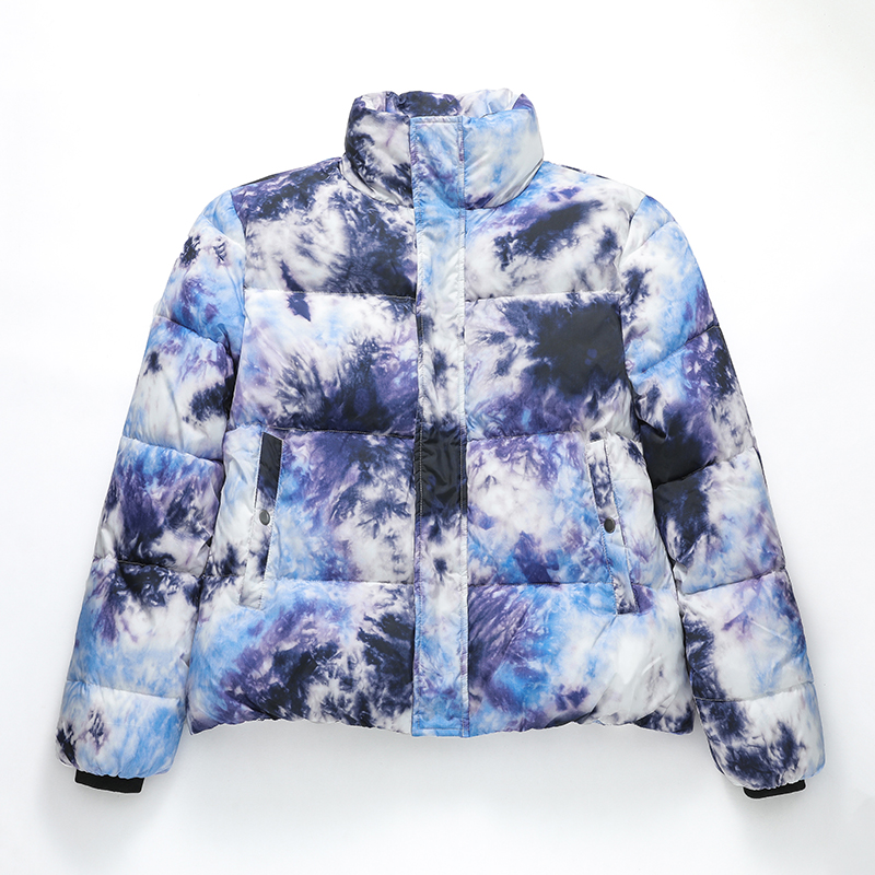 Men's Tie-Dyed Thick Warm Casual Winter Puffer Jacket