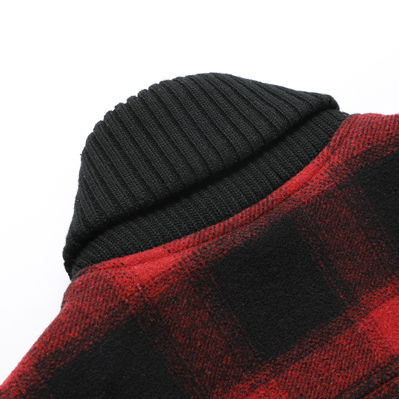 Men's Wool Mixed Jacket With Checked Pattern