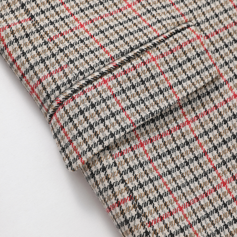 Men's Houndstooth Checked Slim Fit Blazer