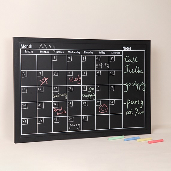 Monthly Planner Chalkboard Calendar Blackboard