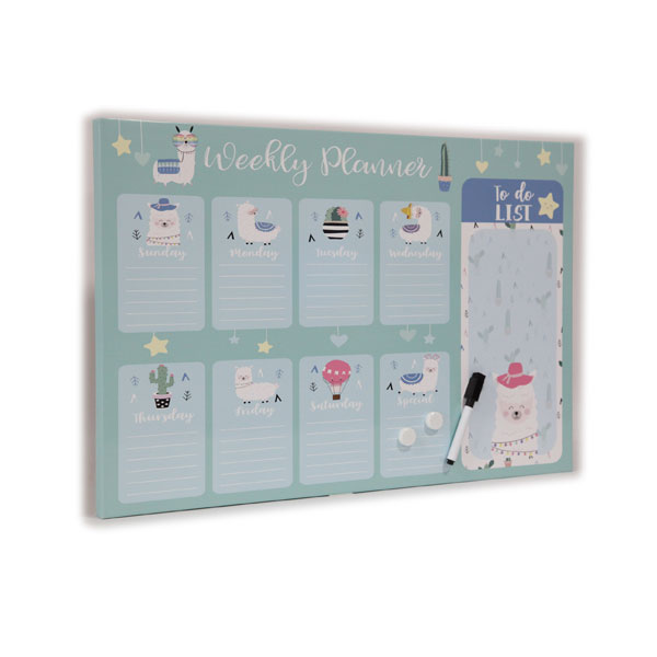 Llama Magnetic Weekly Planner Dry Erase Whiteboard