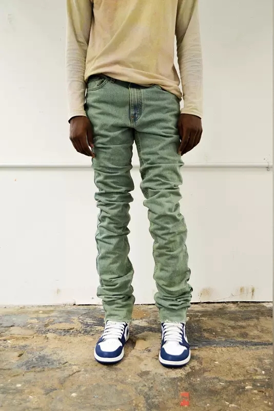 Stacked jeans mens trousers