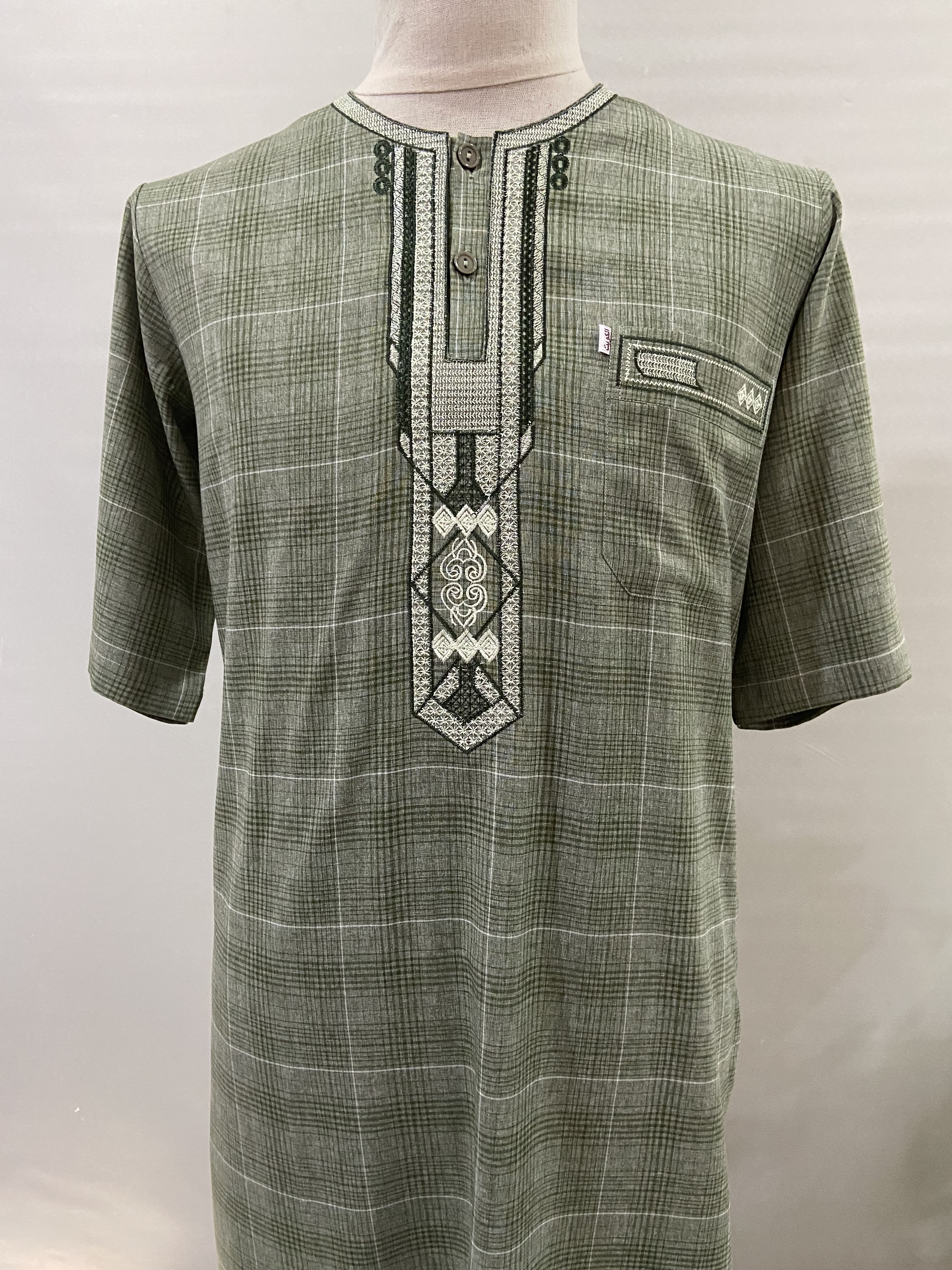 Morocco robe with stand-up collar