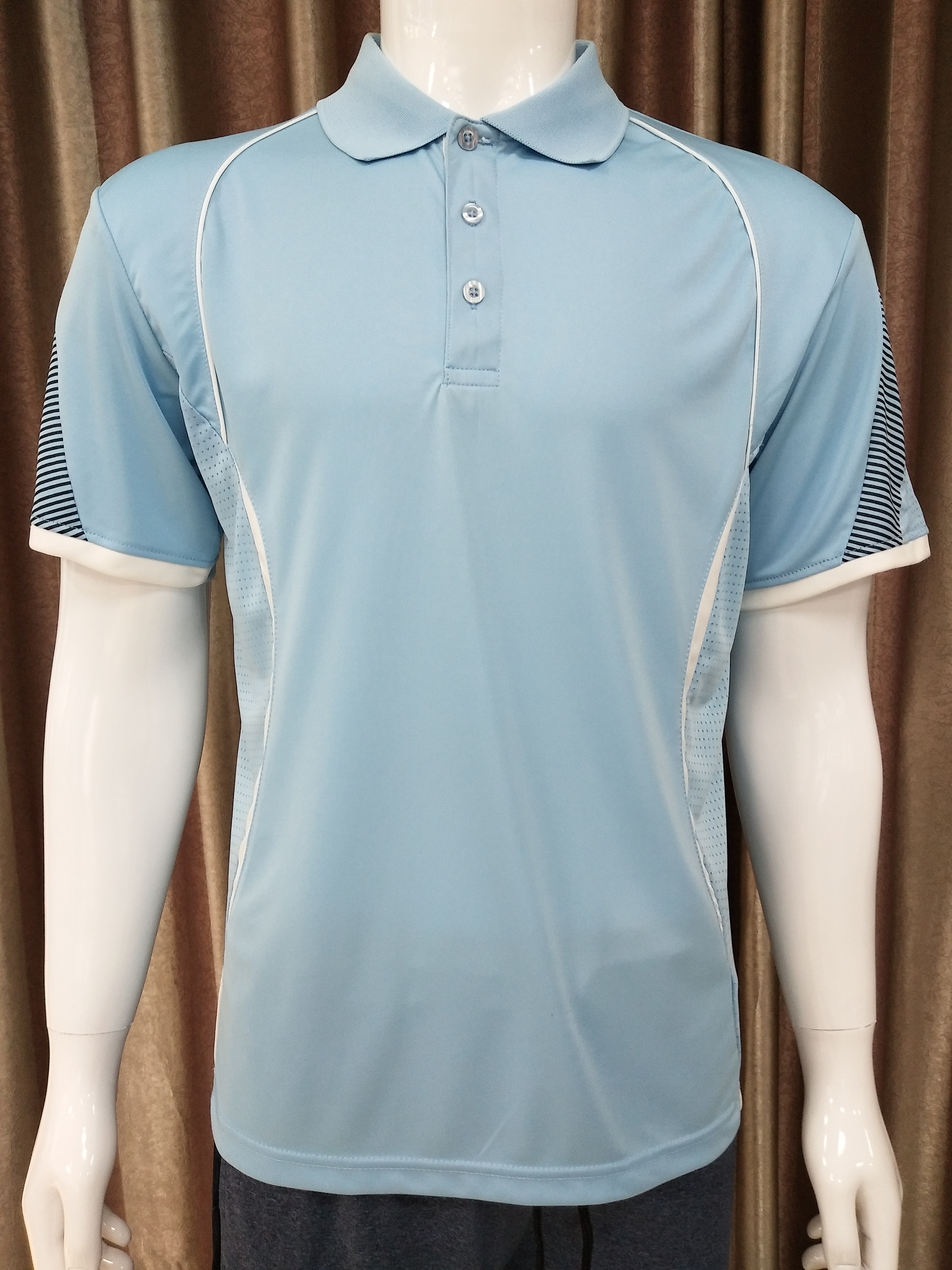 100% Polyester Men's Panel Polo Shirt with Rubber Print Options