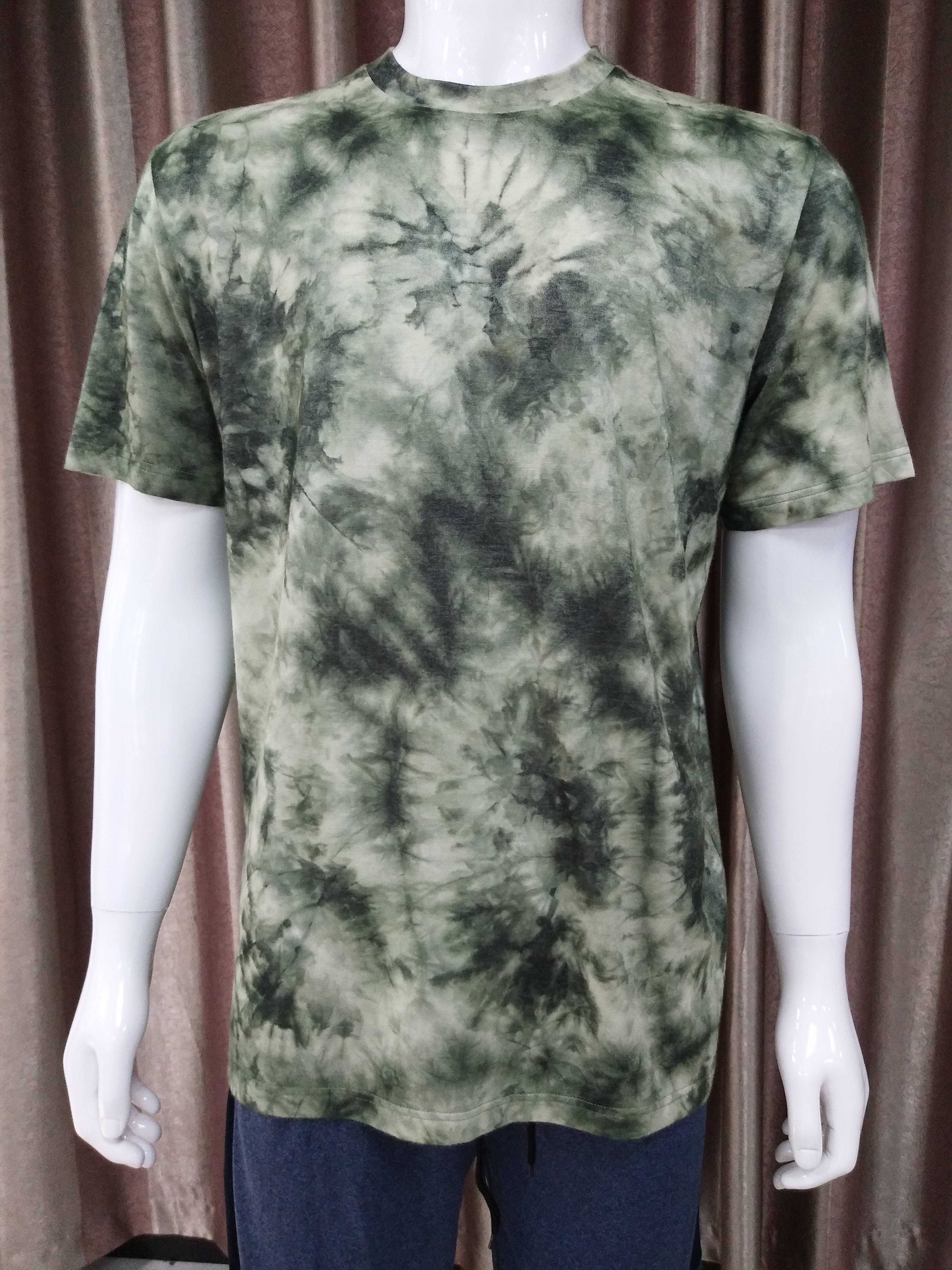 Large Grey Tie-Dyed Fabric T-Shirt