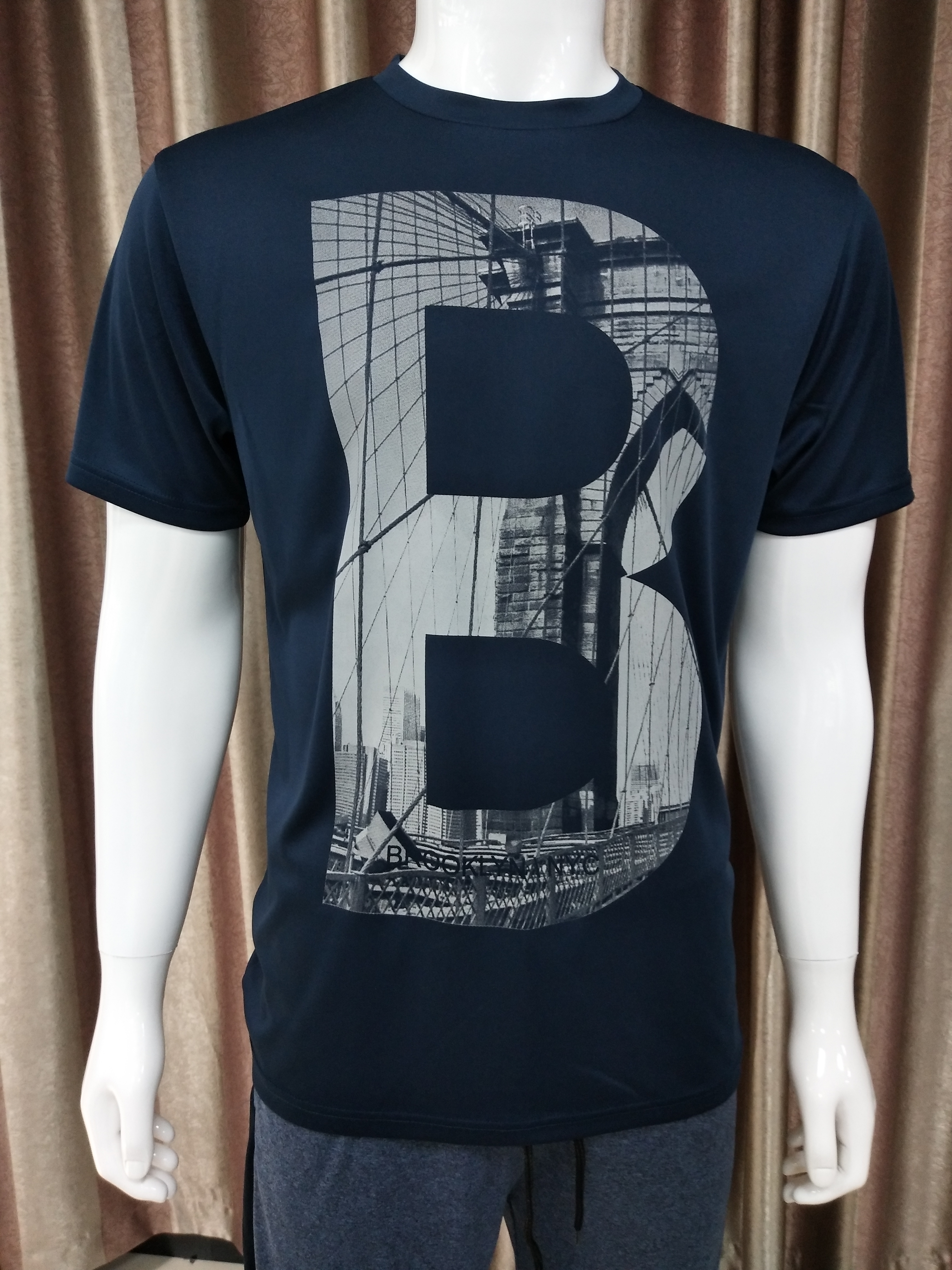 Navy T-shirt with Rubber Print