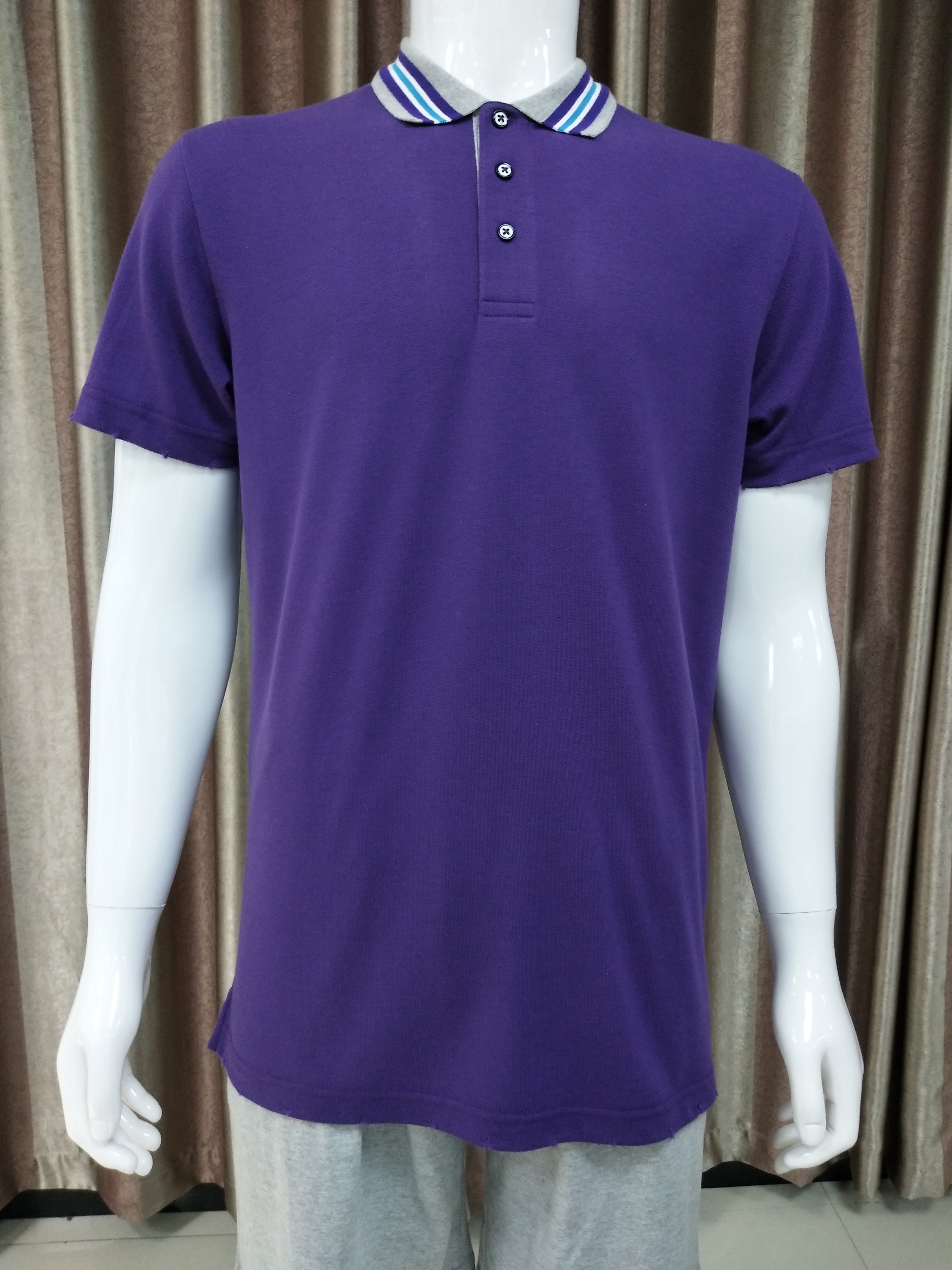100% Cotton Men's Pique Polo Shirt with Various Print Options