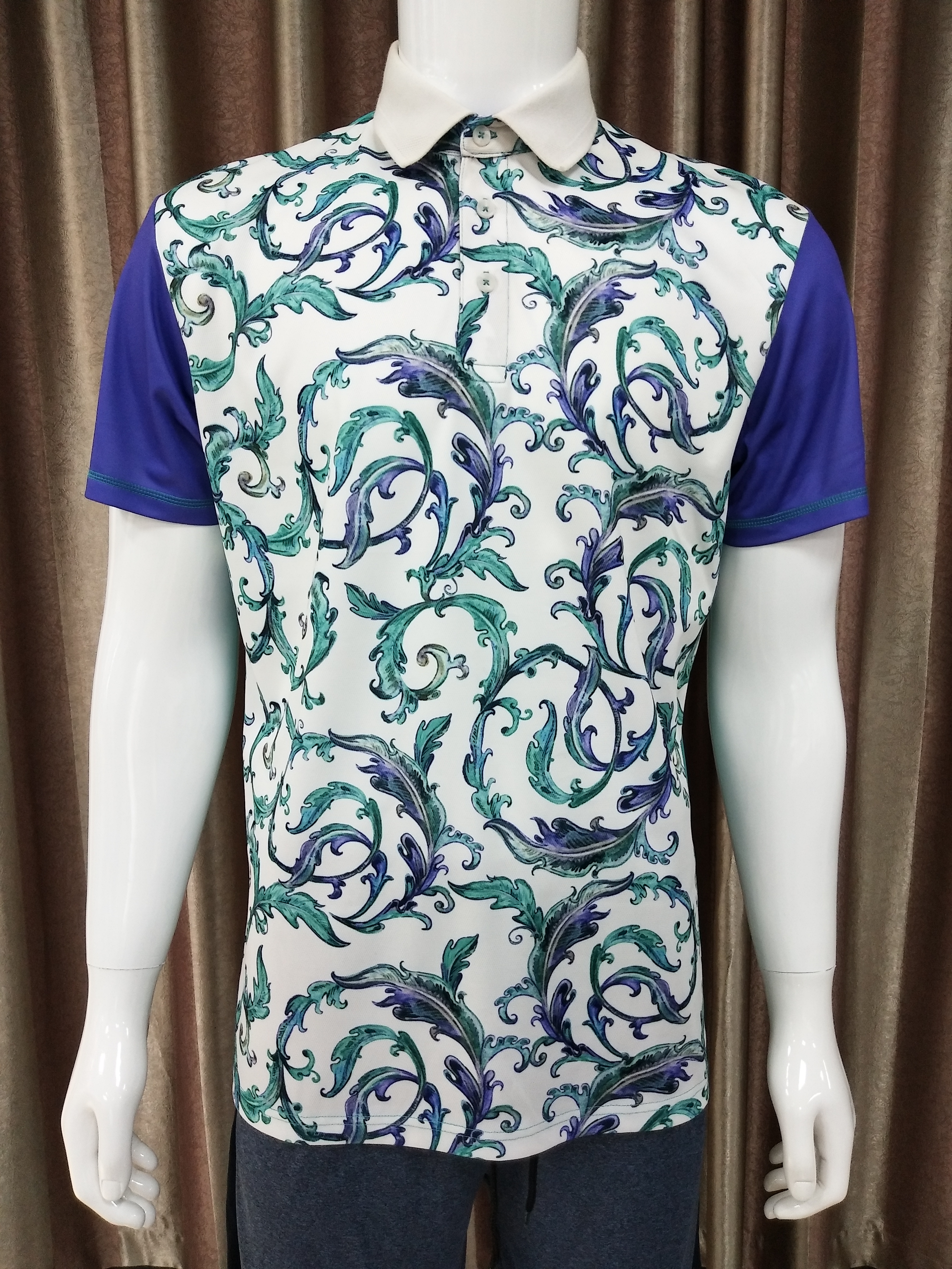 100% Polyester Interlock Men's Sublimation Printed Polo Shirt