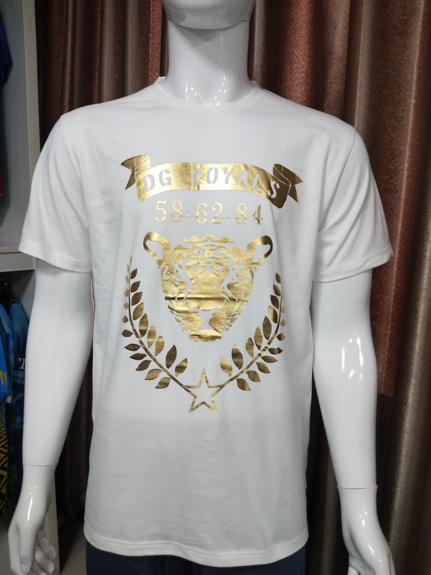 Fashion Summer T-Shirt with Golden Foil Print