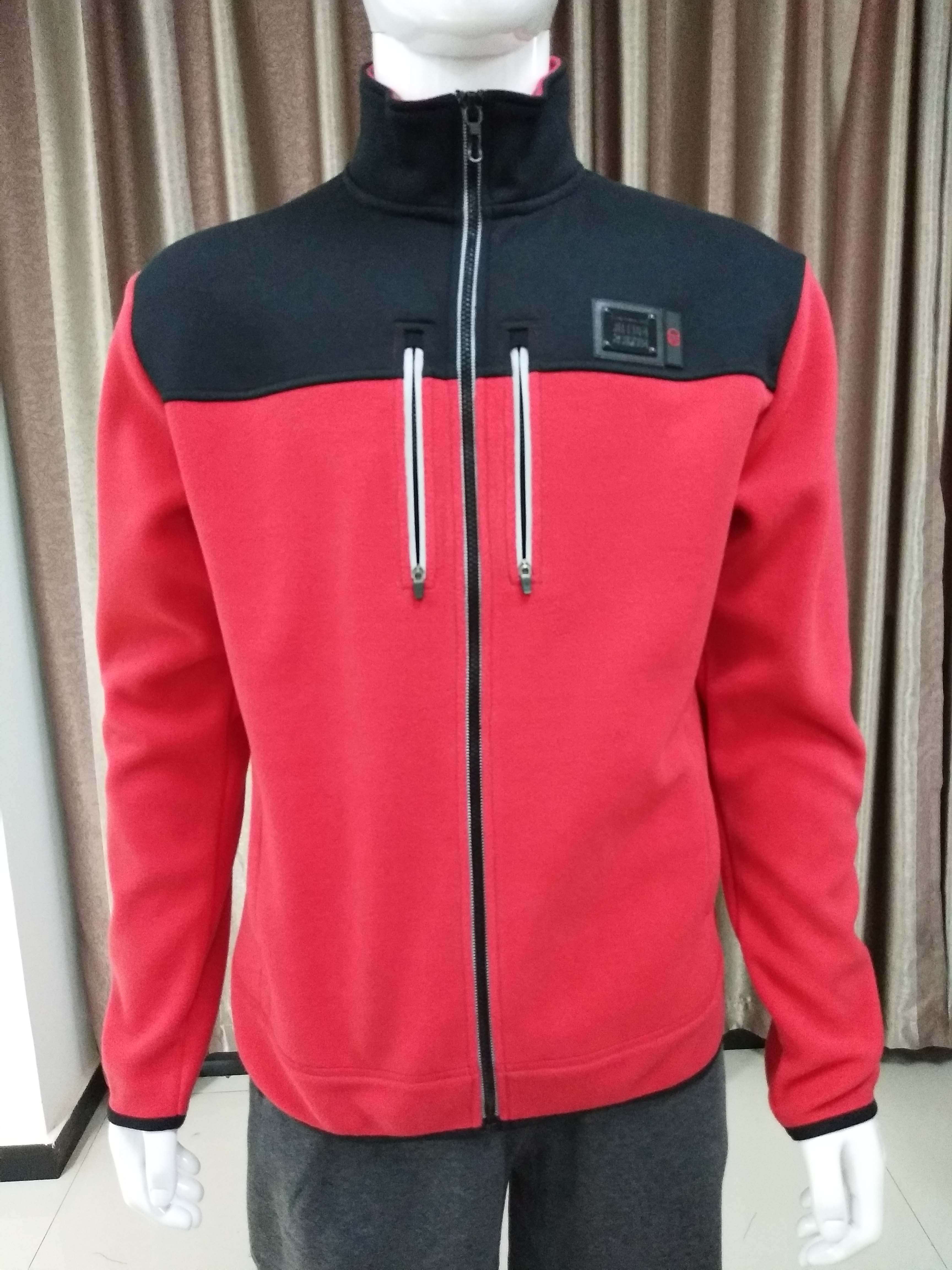 Men's Red and Black Patchwork Windbreaker with Various Print Options