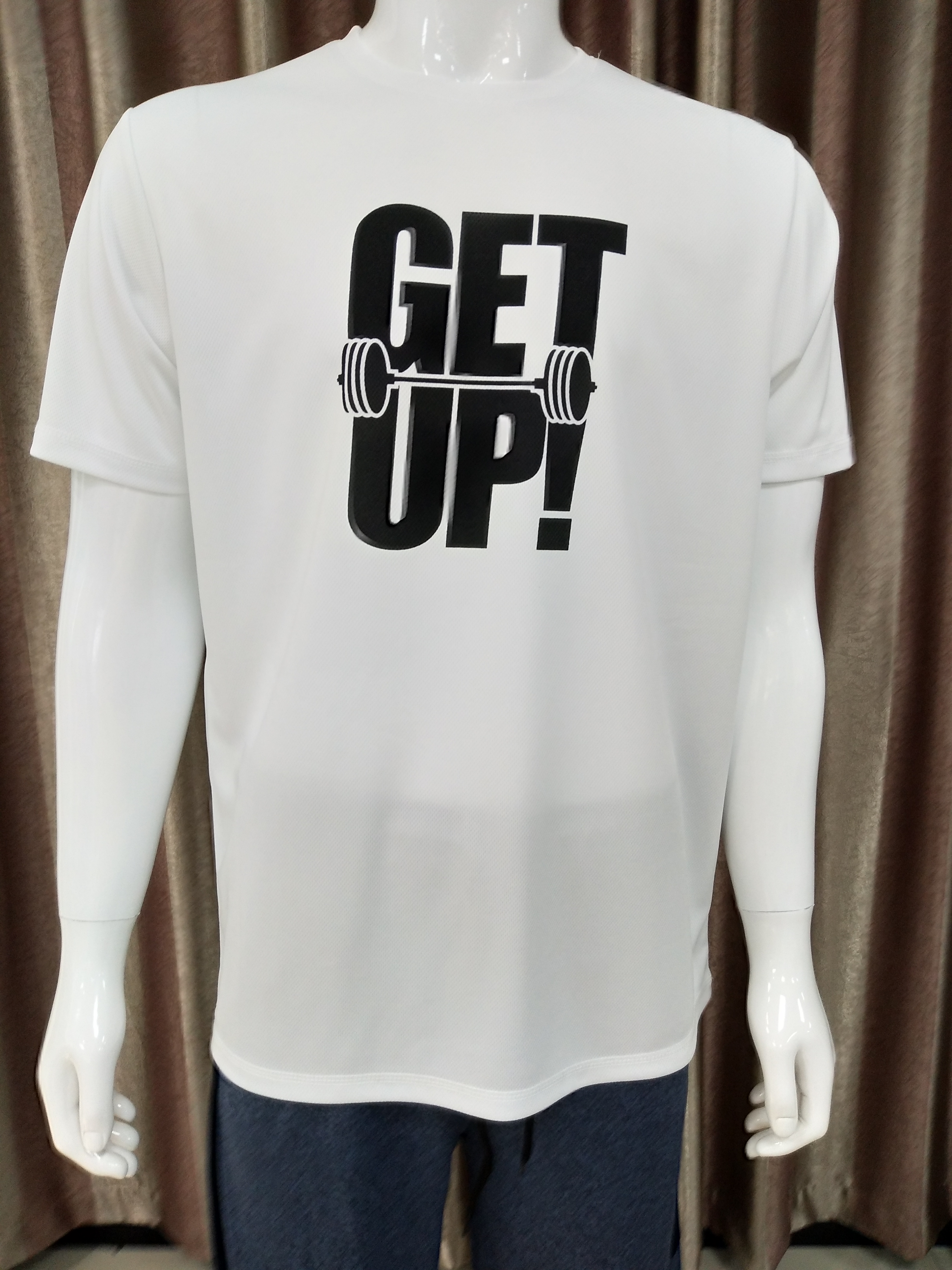 Young Men's Screen Print Neck Collar Short Sleeve T-Shirt