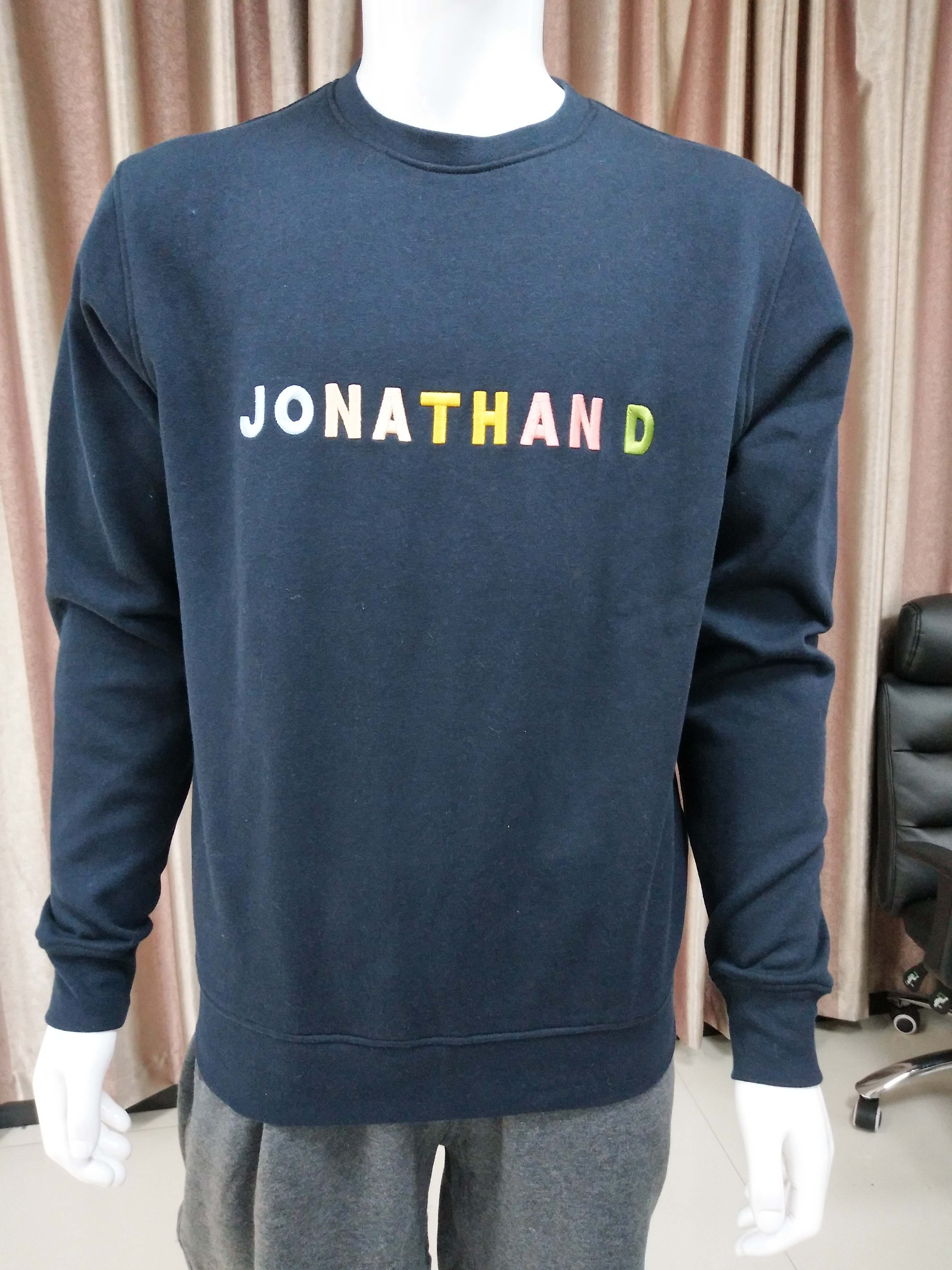 Round Neck Long Sleeve Hoodie with Colorful Embroidery