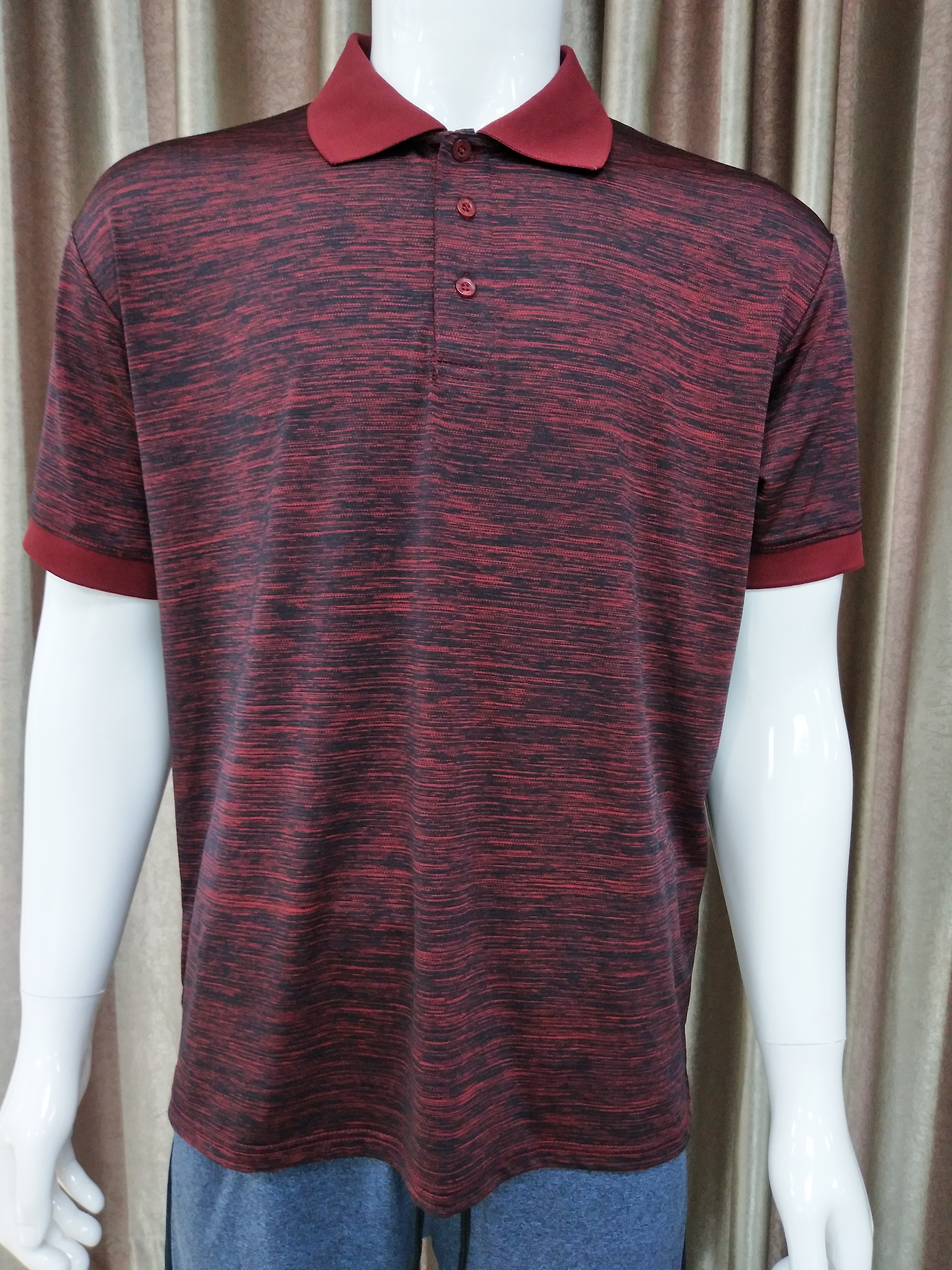 100% Heather Poly Men's Polo Shirt with Rubber Print Options