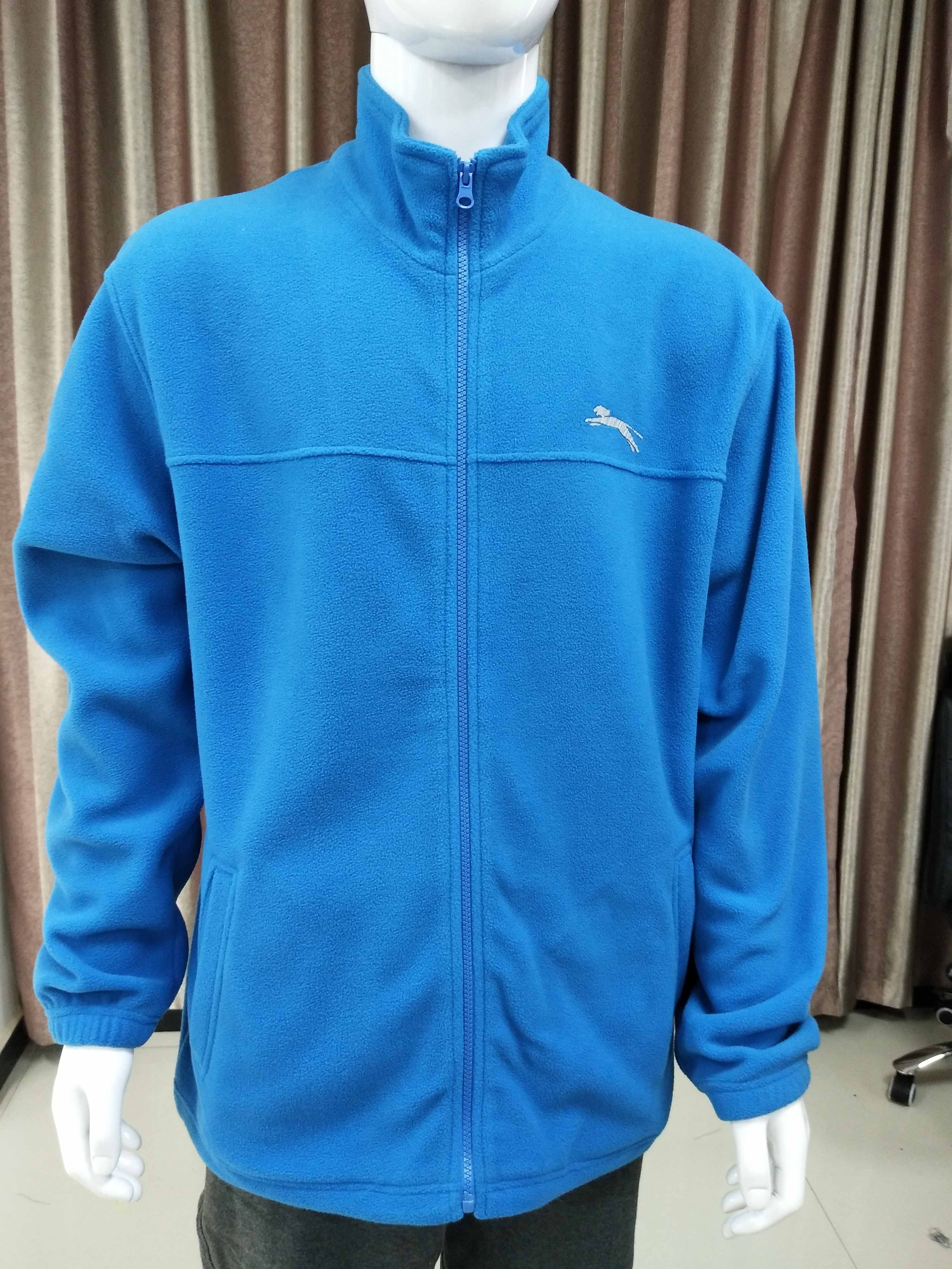 320gsm 100% Polyester Blue Outdoor Polar Fleece Coat