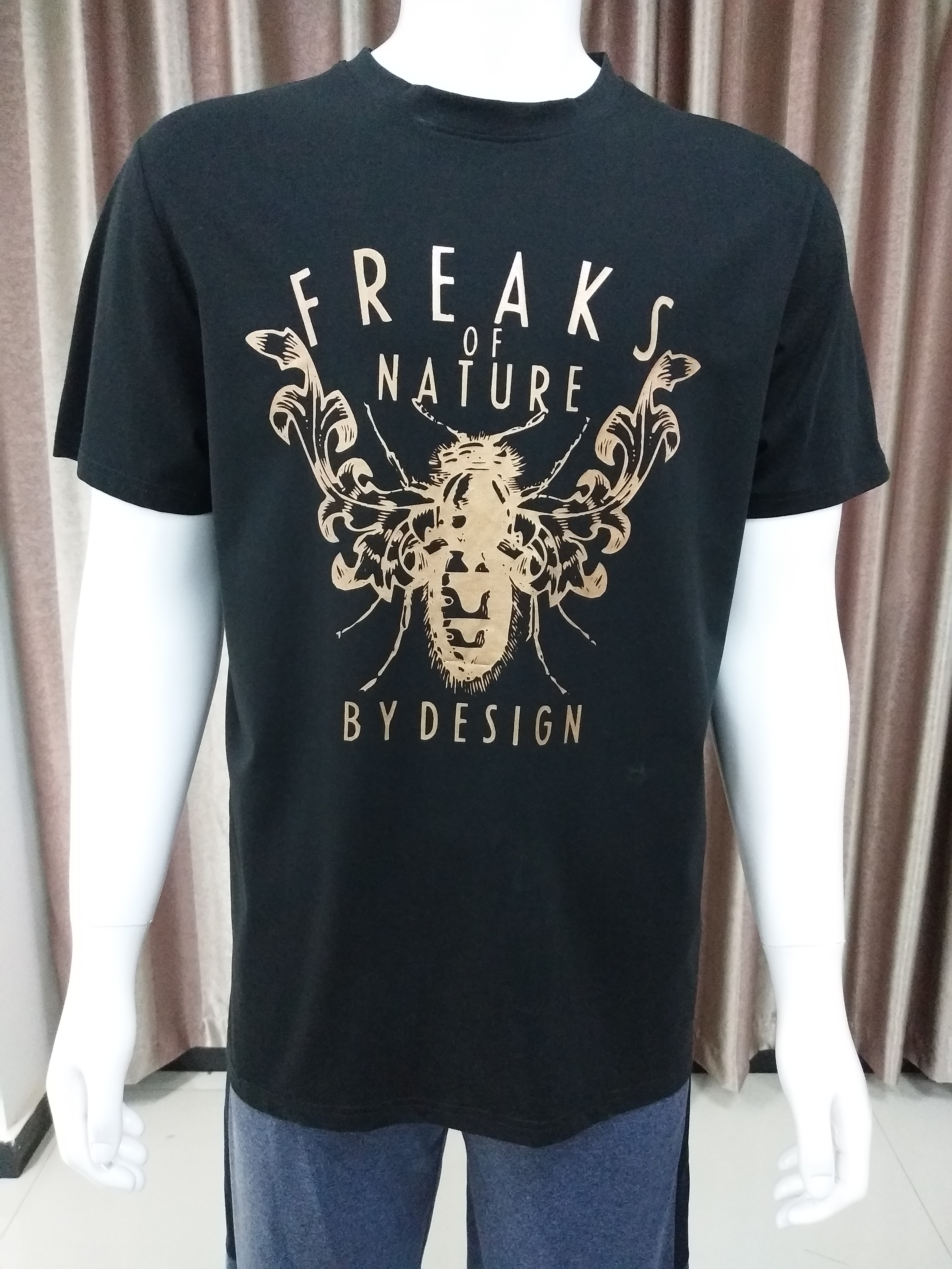 100% Cotton T-Shirt with Golden Foil Print