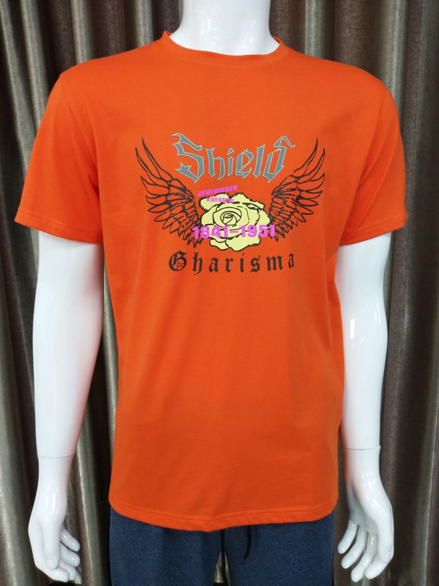 180gsm Cotton Ladies Fashion T-Shirt with Rubber Print