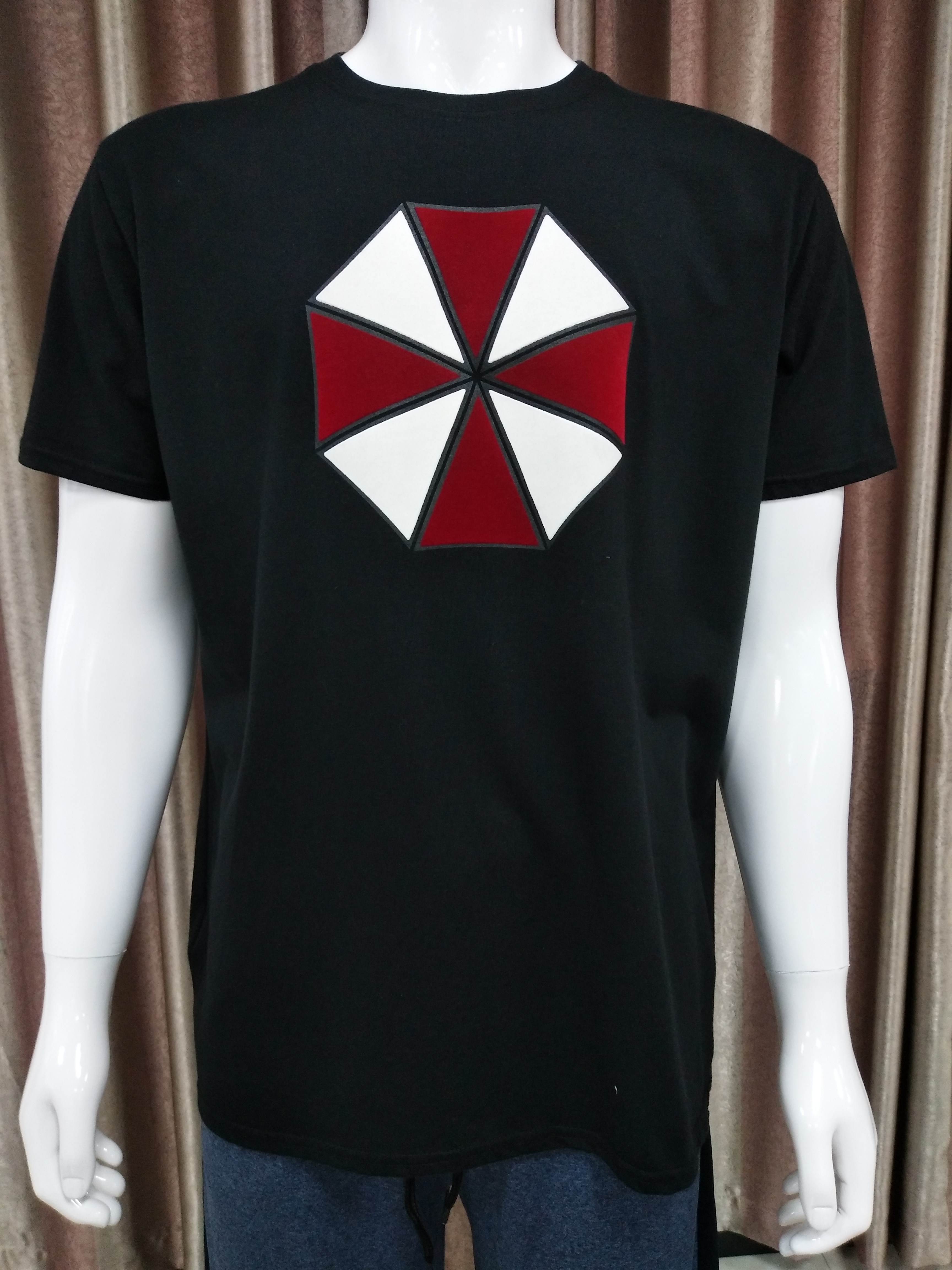 100% Cotton Men's T-Shirt with Flocking Print