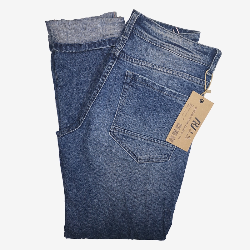 Men's Plus Size Supper Slim Fit Wrinkle-Resistant Denim Trousers