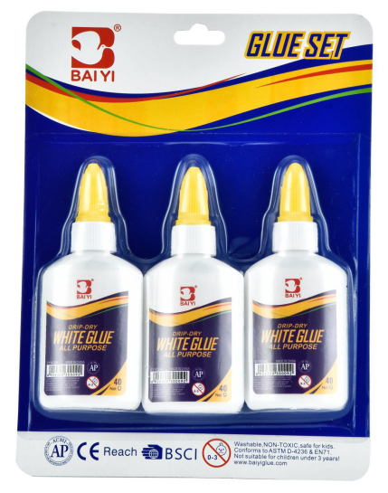 3CT 40g White Glue in Blister Pack