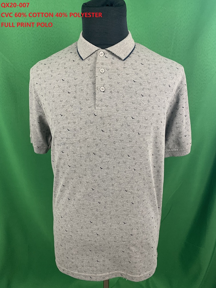 QX20-007 CVC Full Print Polo Shirt