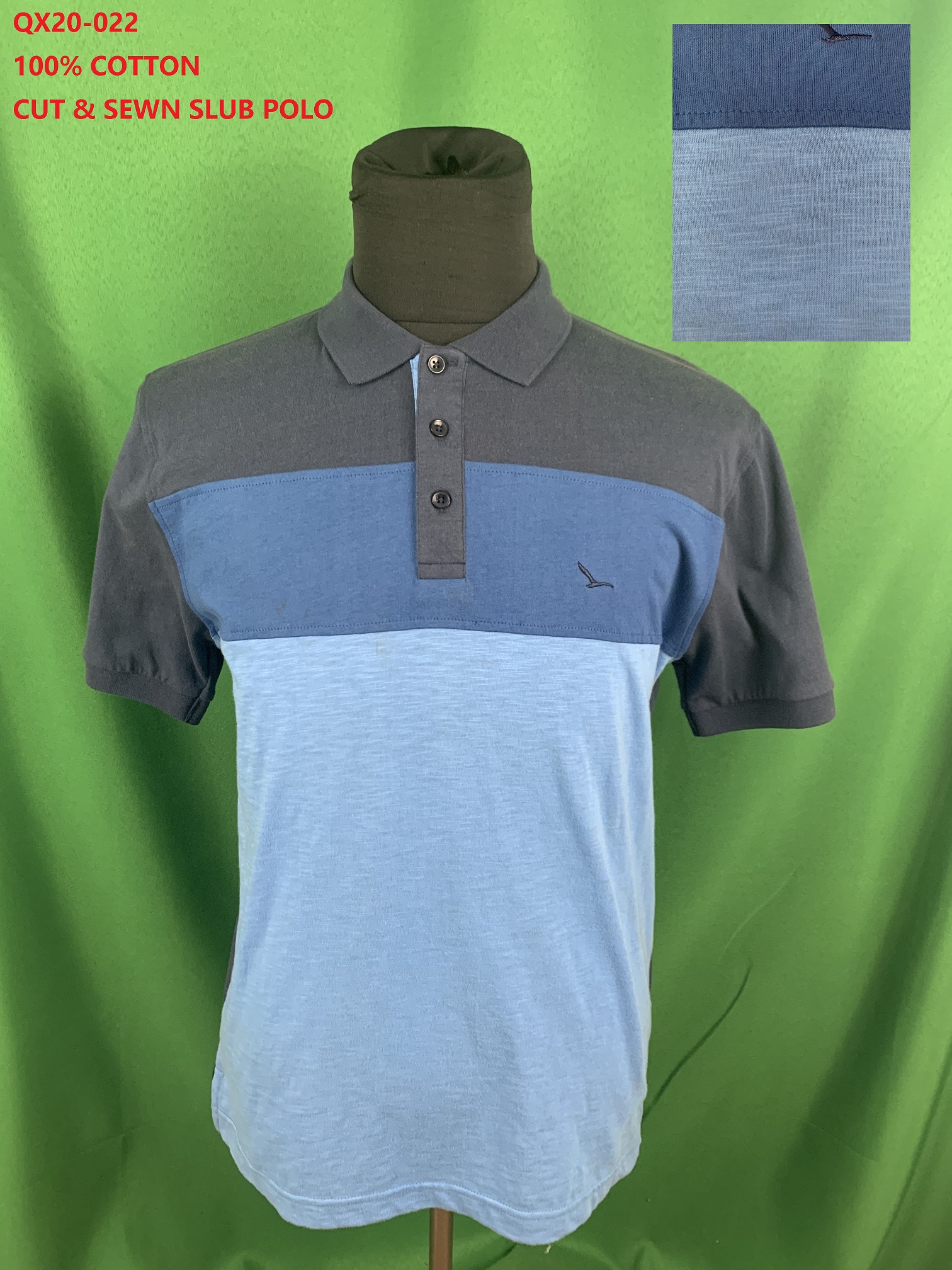 100% Cotton Cut & Sewn Slub Polo Shirt
